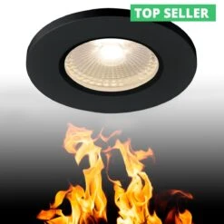 Kamuela Eco - Fixed Round Black 240v IP65 6.5w 4000k 400 Lumens 38 Degree Beam Angle Recessed Soffit Light