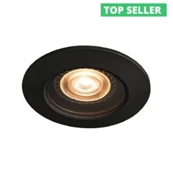 VARU - Fixed Round Black 240v GU10 Max Wattage 5w IP65 Recessed Soffit Light