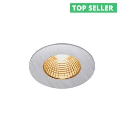 PATTA-I - 7.3w Fixed Round Matt Aluminium 240v IP65 1800-3000k 440 Lumens 38 Degree Beam Angle Recessed Soffit Light