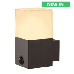 Grafit 240v - Outdoor Square Wall Light Contemporary Style - Anthracite Powder Coated Aluminium With PIR