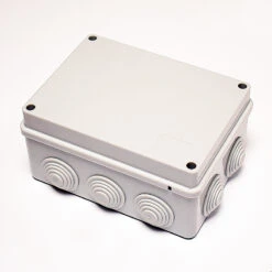 10 Way Junction Box With Rubber Grommets, Grey