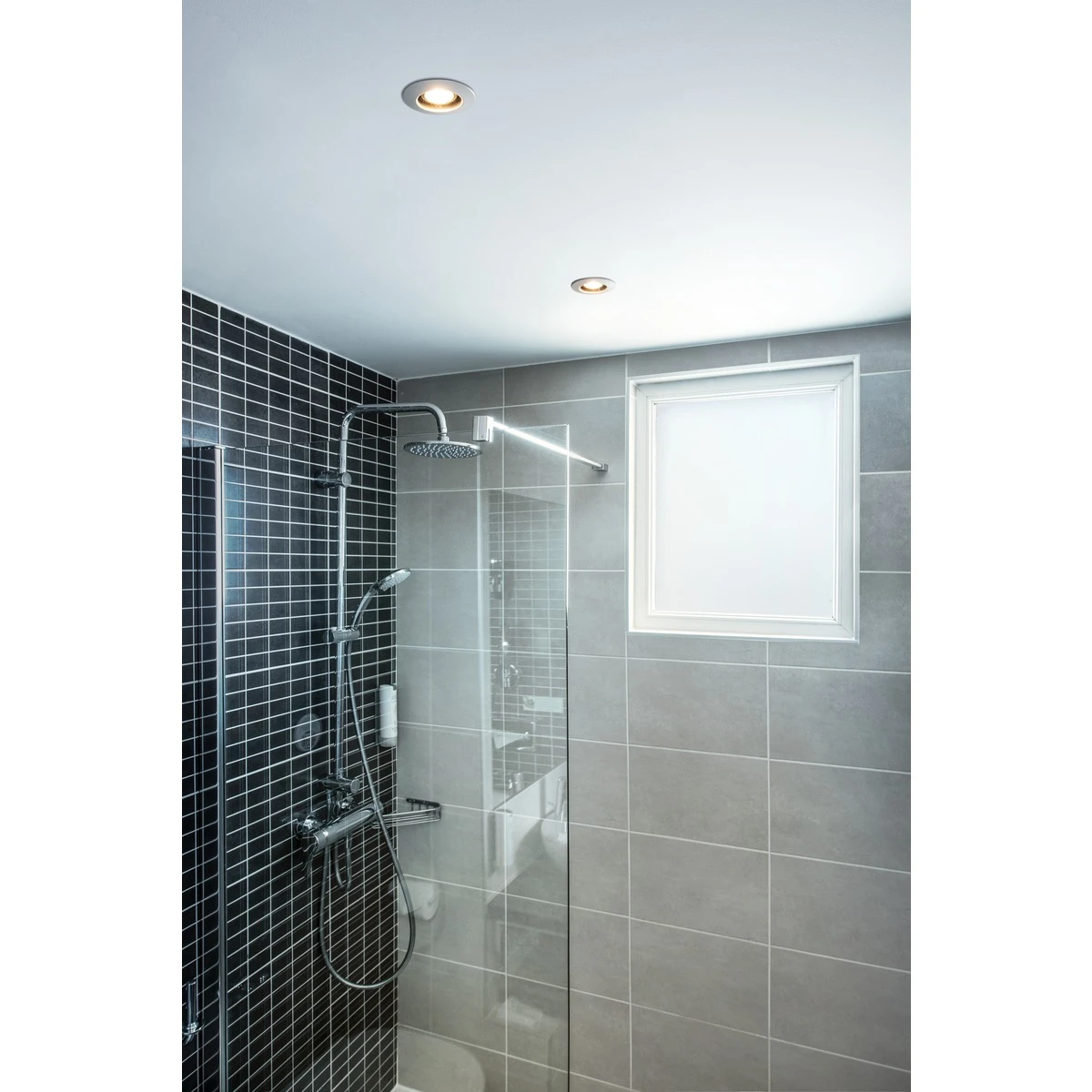 VARU - Fixed Round White Bezel Black Inset 240v GU10 Max Wattage 5w IP65 Recessed Soffit Light - Image 2