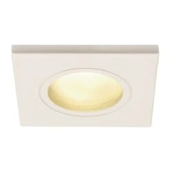 Dolix Out - Fixed Square White Bezel 240v GU10 IP65 Recessed Soffit Light Available In 4 Finishes