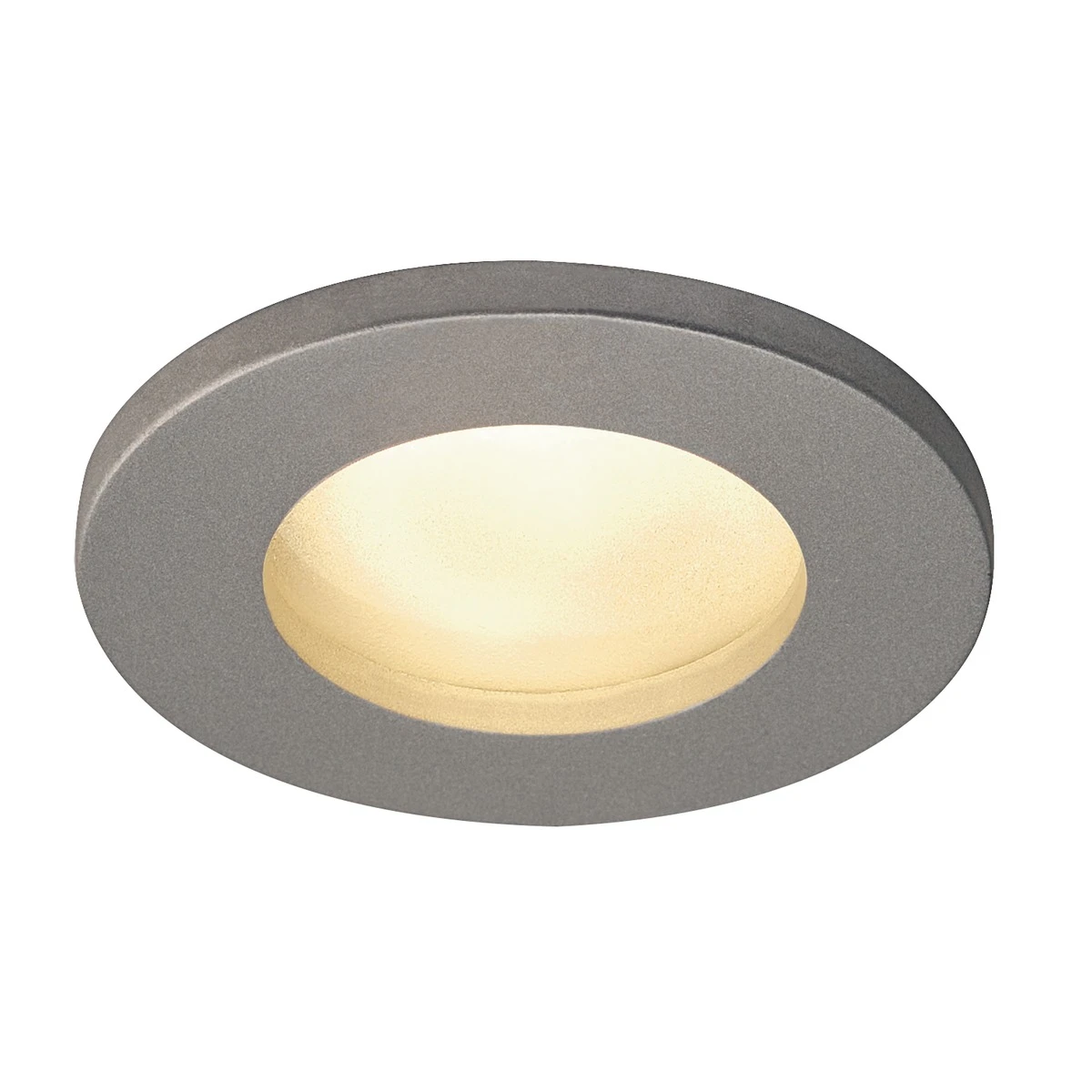 Dolix Out - Fixed Round Grey Bezel 240v GU10 IP65 Recessed Soffit Light Available In 4 Finishes
