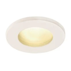 Dolix Out - Fixed Round White Bezel 240v GU10 IP65 Recessed Soffit Light Available In 4 Finishes