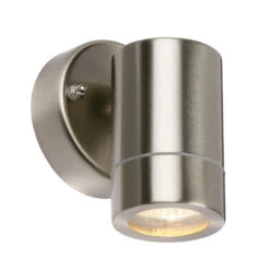 Palin 240v - Outdoor Fixed Downlight, 201 Brushed Stainless Steel, IP44, 35w GU10