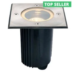 Dasar 80 - 230v GU10 - 316 Stainless Steel Bezel Aluminium Body IP67 30 Degree Tilt Square Recessed Spotlight