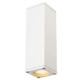 Theo - Outdoor Up & Down Wall Light - 240v - White Powder Coated Aluminium GU10 IP44
