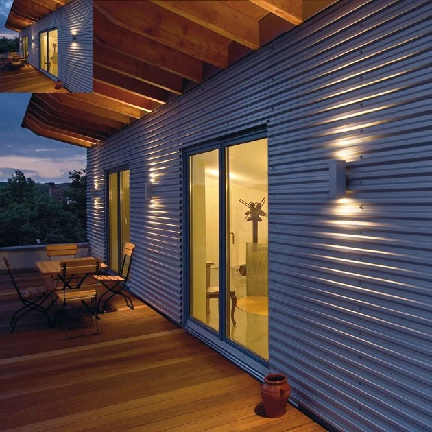 Theo - Outdoor Up & Down Wall Light - 240v - White Powder Coated Aluminium GU10 IP44 - Image 2