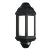 Halbury PIR Lantern - Outdoor Wall Light 240v - Matt Black Polycarbonate 7w 4200k 500 Lumens IP44 Security Light