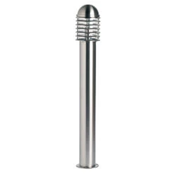 Louvre Post - 304 Stainless Steel IP44 240v E27 Max 60w 1m Height - Surface Mounted Bollard - In 2 Heights