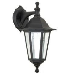 Bayswater - Outdoor Lantern Wall Light - 240v Black Polypropylene IP44 E27