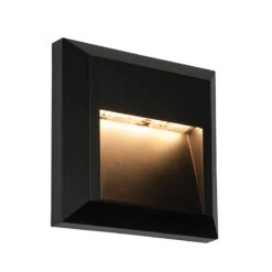 Severus Square Indirect IP65 1.1w Warm White Wall - Black Abs Plastic -220 - 240v