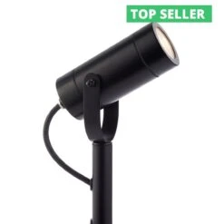 Palin - Black 240v Powder Coated 304 Stainless Steel IP44 GU10 Max 7w Spike Spotlight 100 Degree Tilt