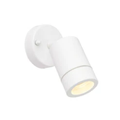 Palin Outdoor Adjustable Wall Light - 240v Spot - White Powder Coated Aluminium IP44 GU10