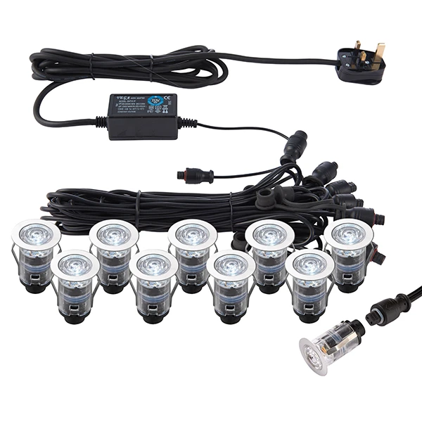 Ikon Pro 12v DC - 25mm Kit IP67 0.75w CCT 6500K/Blue - Recessed - 304 Polished Stainless Steel