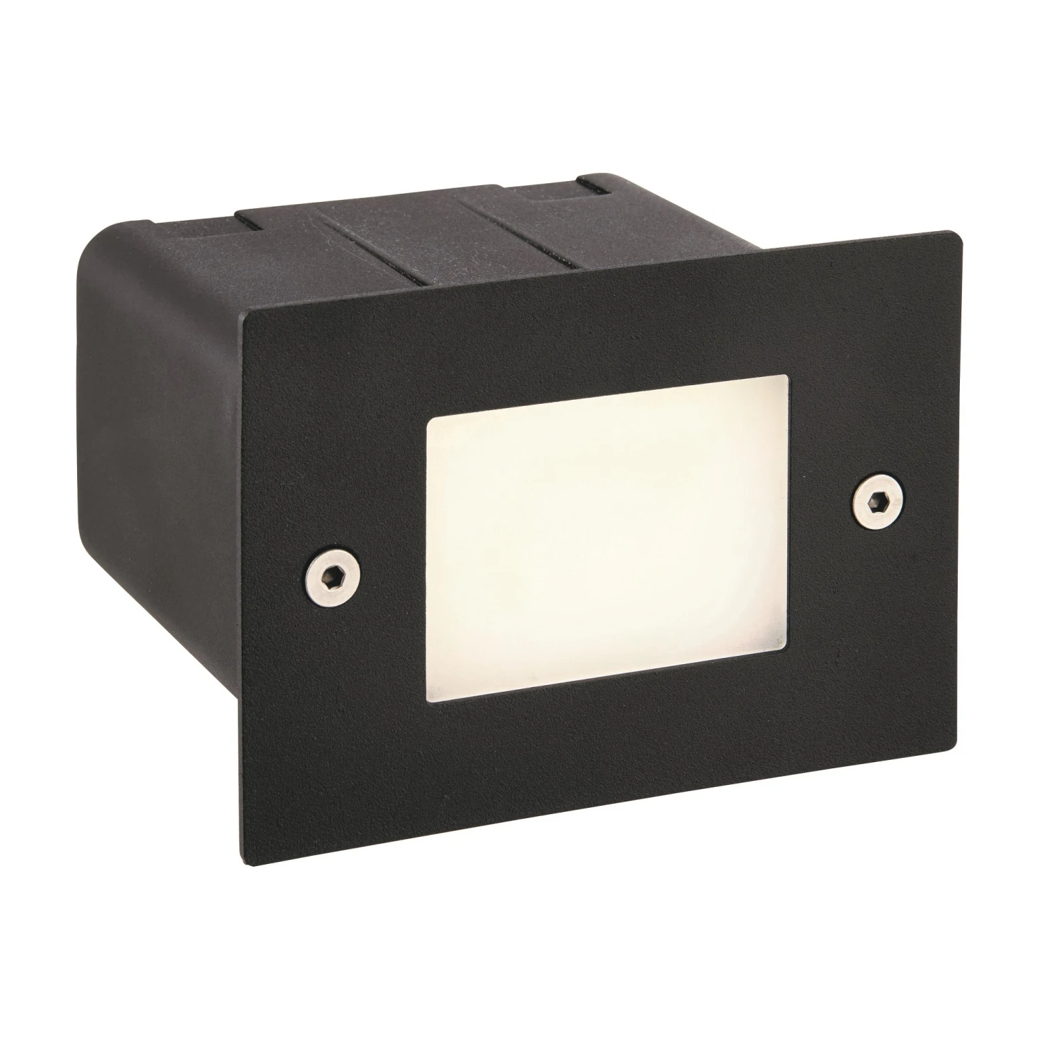 Seina Half Brick IP44 2W Cool White Black Finish - 220 - 240v