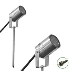 AlvaLED - 12v - 316 Stainless Steel Spike Light IP65 Max 20w MR16 - Plug & Play