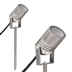 AlvaLED - 240v - Aluminium Titanium Silver Finish IP65 Max 20w GU10 - Spike Spotlight