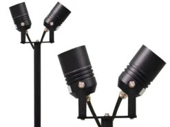 AlvaLED – Aluminium IP65 12v Max Wattage MR16 Twin Headed Spike Spotlight – Black/Silver/Cocoa/Green - Plug & Play