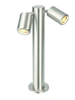 Atlantis - 316 Stainless Steel IP65 240v 2 X GU10 Max 2 X 7w 450mm Height - Surface Mounted Bollard - In 2 Heights