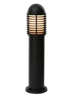 Louvre - Black - IP44 240v E27 Max 60w 650mm Height - Surface Mounted Bollard - In 2 Heights