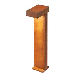 Rusty Pathlight - Rusted Iron - FeCSi Steel IP55 8.9w 3000k 220-240v 400 Lm 70cm - Surface Or Spike Bollard - 2 Heights