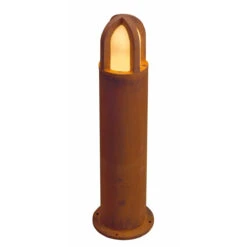 Rusty Cone - Rusted Iron - FeCSi Steel IP54 Max Watts 11w E27 - 230v 700mm - Surface Or Spike Bollard In 2 Heights