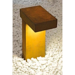 Rusty Pathlight - Rusted Iron - FeCSi Steel IP55 8.9w 3000k 220-240v 400 Lm 40cm - Surface Or Spike Bollard - 2 Heights