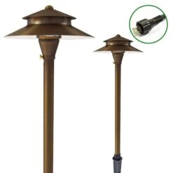 Charleston – Brass IP54 12v G4 Max Wattage 20w Surface Or Spike Mounted Spreadlight - Plug & Play