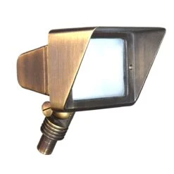 Charleston Cobra Maxi-Flood | 12v Plug & Play IP54 Brass Floodlight – Frosted Lens