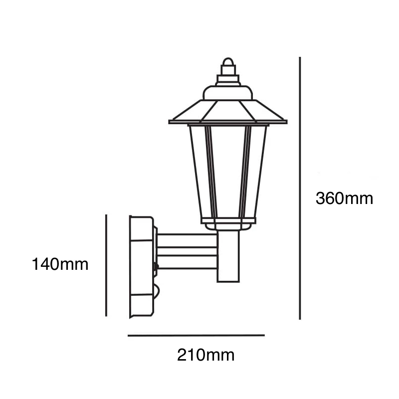 Stellus Contesa PIR Sensor - Outdoor Lantern Wall Light - 240v - 304 Stainless Steel E27 IP44 - Image 5
