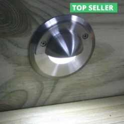 Navigator Eye - 316 Stainless Steel - 12v Recessed Eyelid 1w LED Step Light, 2700k IP65 101 Lumens