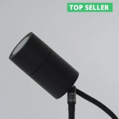 Compact Black Powder Coated 240v - Aluminium IP65 GU10 Spike Spotlight