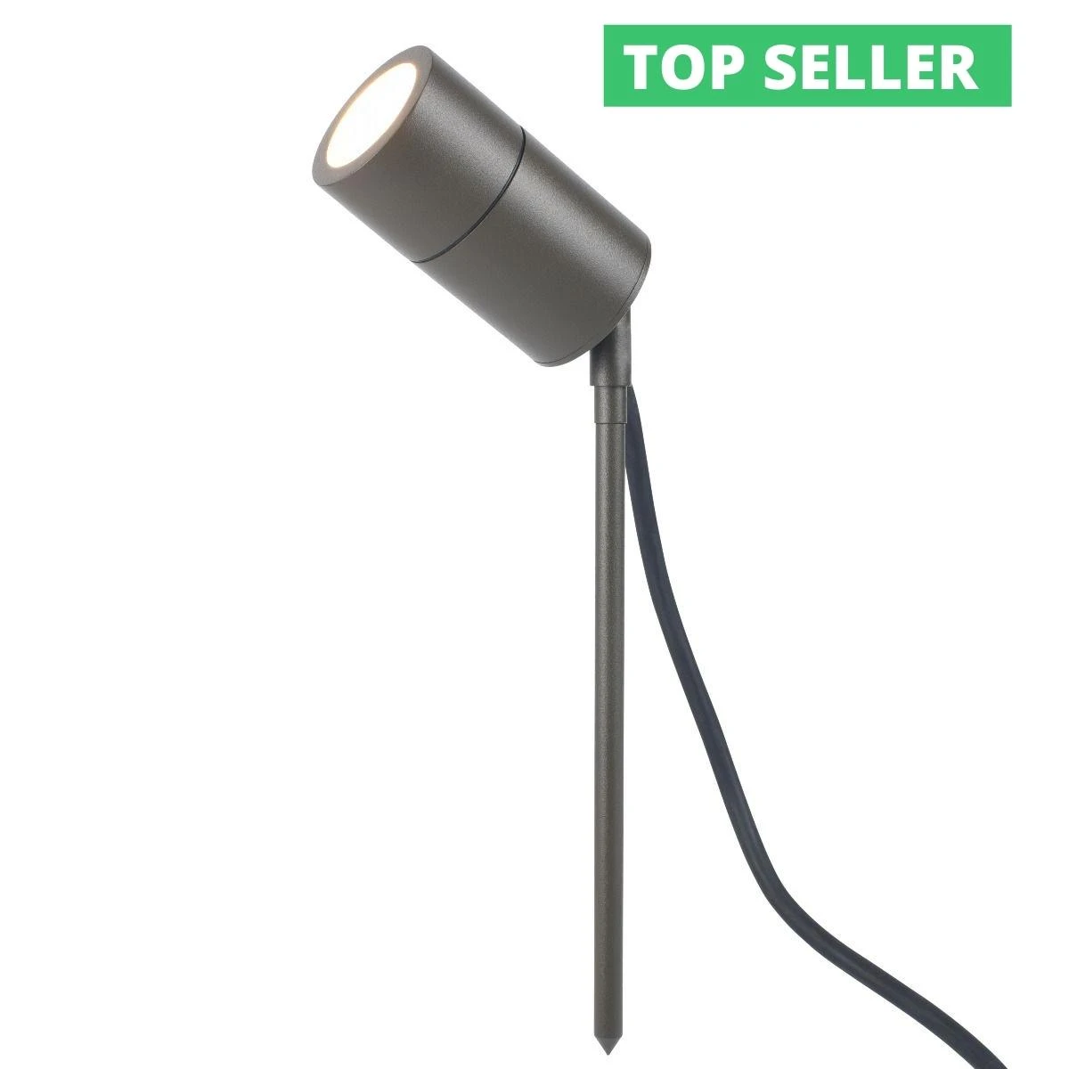 Compact Spike Spotlight - 240v - Rustic Brown - GU10, IP65