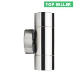 Compact Outdoor Up & Down Wall Light - 240v - 316 Stainless Steel GU10 IP65