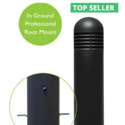 Fortress - Aluminium Black IP65 E27 240v Root Mounted Bollard - Choice Of 3 Heights & 3 Head Options