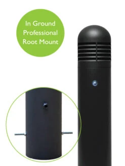 Fortress - Aluminium Black IP65 E27 240v Root Mount Bollard + Photocell - Choice Of 3 Heights & 3 Head Options