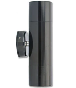 Hilospot Outdoor Up & Down Wall Light - 240v - Anodised Black Aluminium 2 X GU10 IP65 Max 35w