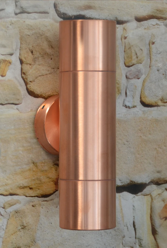 Hilospot 240v - Outdoor Wall Light Natural Copper IP65 GU10 Up And Down Wall Light - Image 3