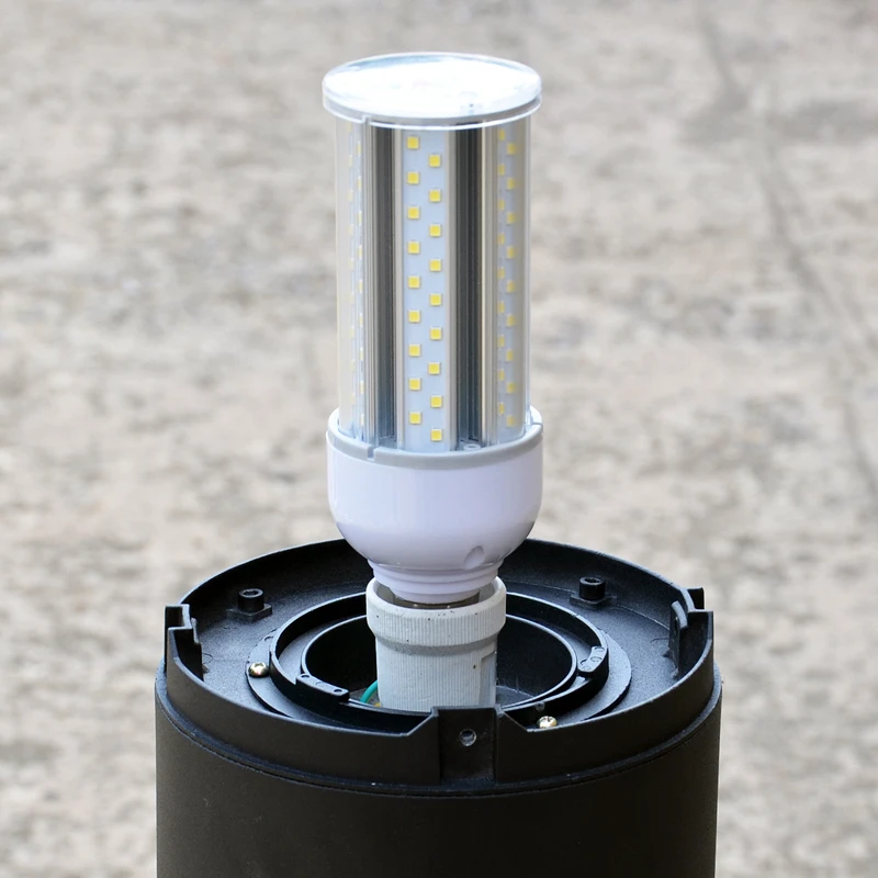 LEDifice - Aluminium Black IP65 E27 240v Root Mount Bollard + Photocell - Has 3 Height, 3 Head Options & LED Lamp - Image 7
