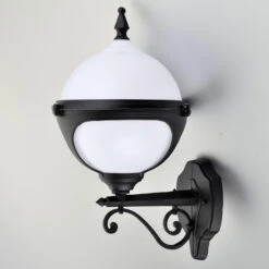 Mystic - Outdoor Lantern Wall Light- 240v - White Polycarbonate & Aluminium IP44 E27