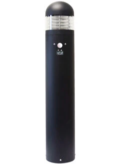 Lighthouse - Aluminium Black IP65 E27 240v Surface Bollard + Photocell - Choice Of 4 Heights & 3 Head Options