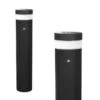 Pro Solar Litecharga 800mm Black - PIR Solar Bollard Light In Cool White Or Warm White LED