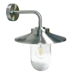 Stellus Modena - Outdoor Wall Light 240v - Stainless Steel IP44 E27 - Lantern Light