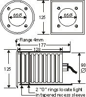 Modula - 12v Brass Bezel Aluminium 30 Degree Tilt Square Recessed Spotlight IP67 MR16 120mm Bezel - Image 9