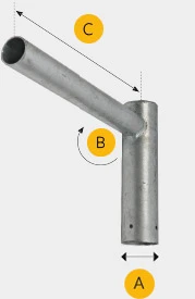 Street Lighting Bracket - 500mm Single Arm - 60mm For 76mm Spigot
