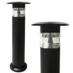 Pro Solar Panama – 800mm Black Solar Powered Bollard Light- Warm White Or Cool White LED