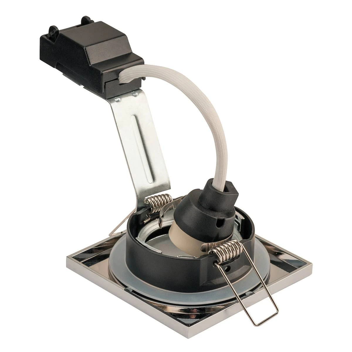 Dolix Out - Fixed Square Chrome Bezel 240v GU10 IP65 Recessed Soffit Light Available In 4 Finishes - Image 6