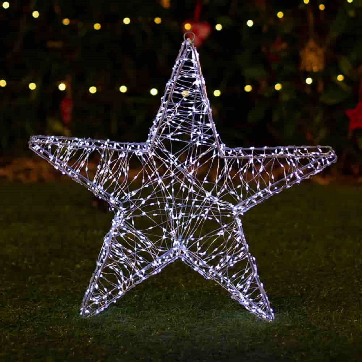USB Solar Large Christmas Star 900 LEDs In Dual White Colour Temperatures